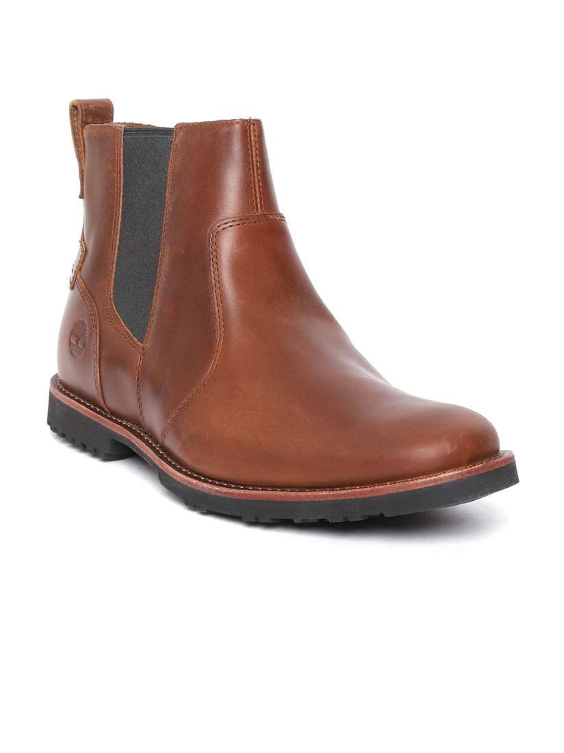 Buy Timberland Men Brown Solid Kendrick Chelsea Leather Mid Top Flat Boots Boots for Men 9161713 Myntra