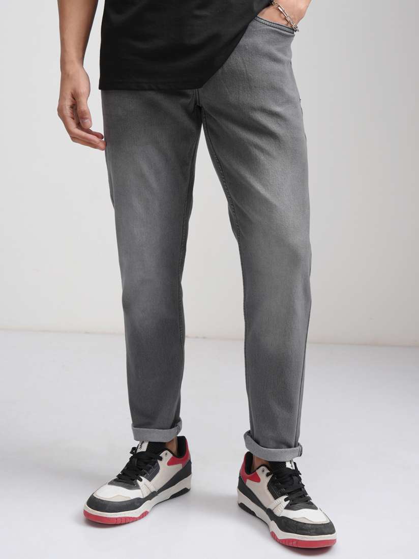 Buy HIGHLANDER Men Grey Tapered Fit Mid Rise Clean Look Stretchable Jeans Jeans for Men 9162835 Myntra
