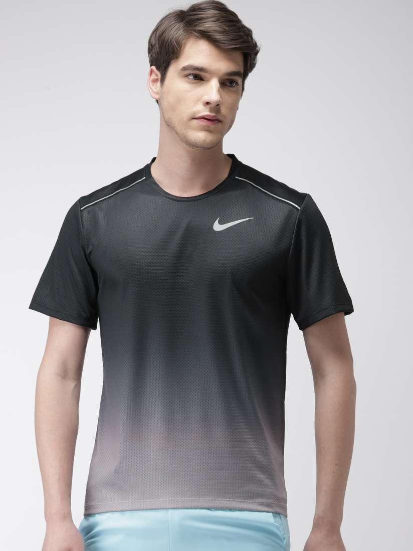 Buy Nike Men Black Standard Fit Dyed MILER SS PR Dri Fit Running T shirt Tshirts for Men 9163881 Myntra