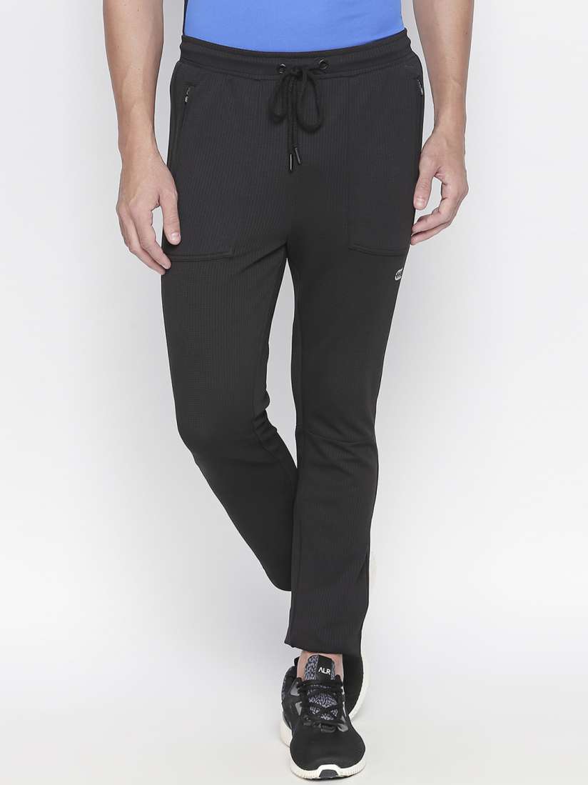 Buy Ajile by Pantaloons Men Black Self Design Slim Fit Track Pants Track Pants for Men 9171337 Myntra