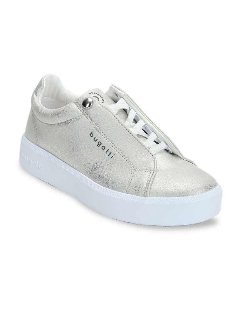 Buy Bugatti Women Silver Toned Solid Sneakers Casual Shoes for Women 9171809 Myntra