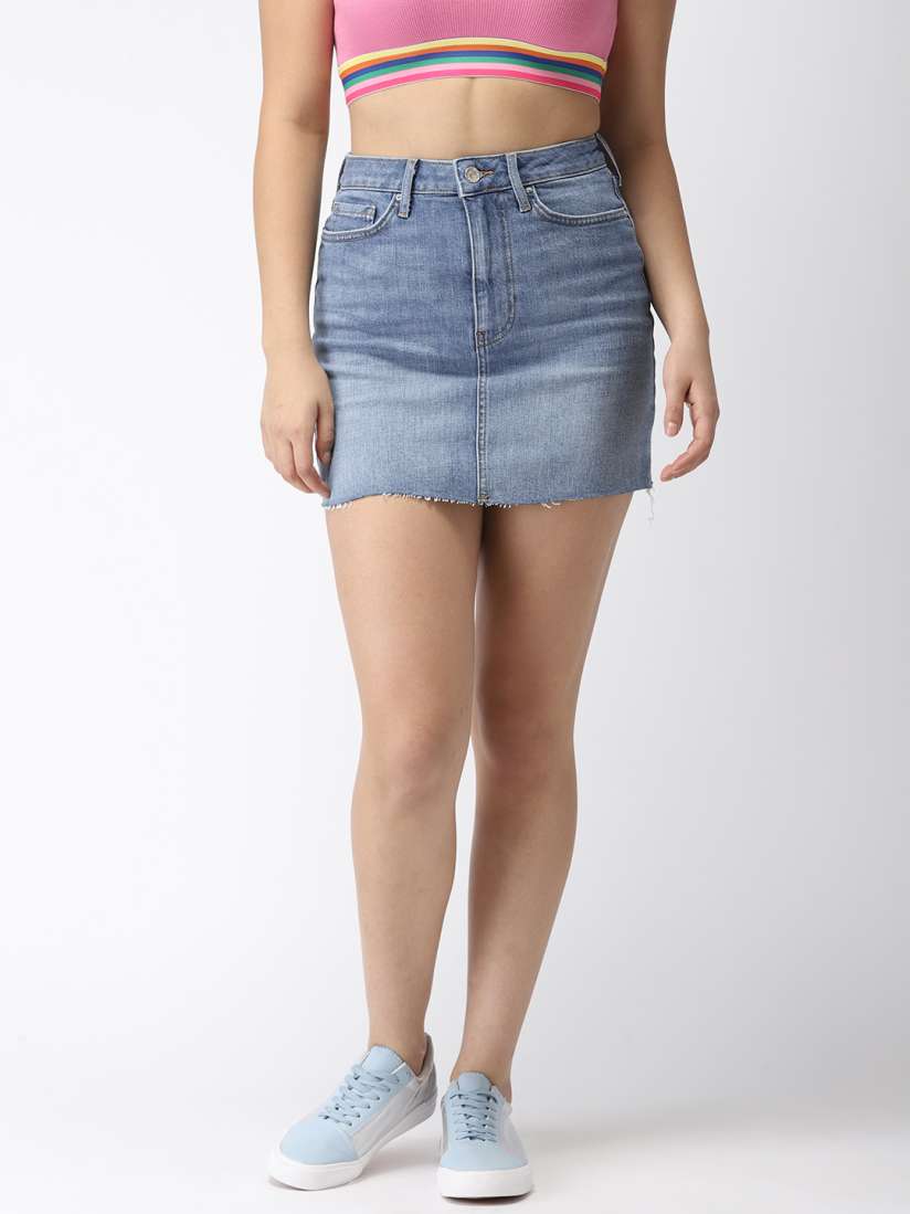 Denim mini pencil skirt cheap