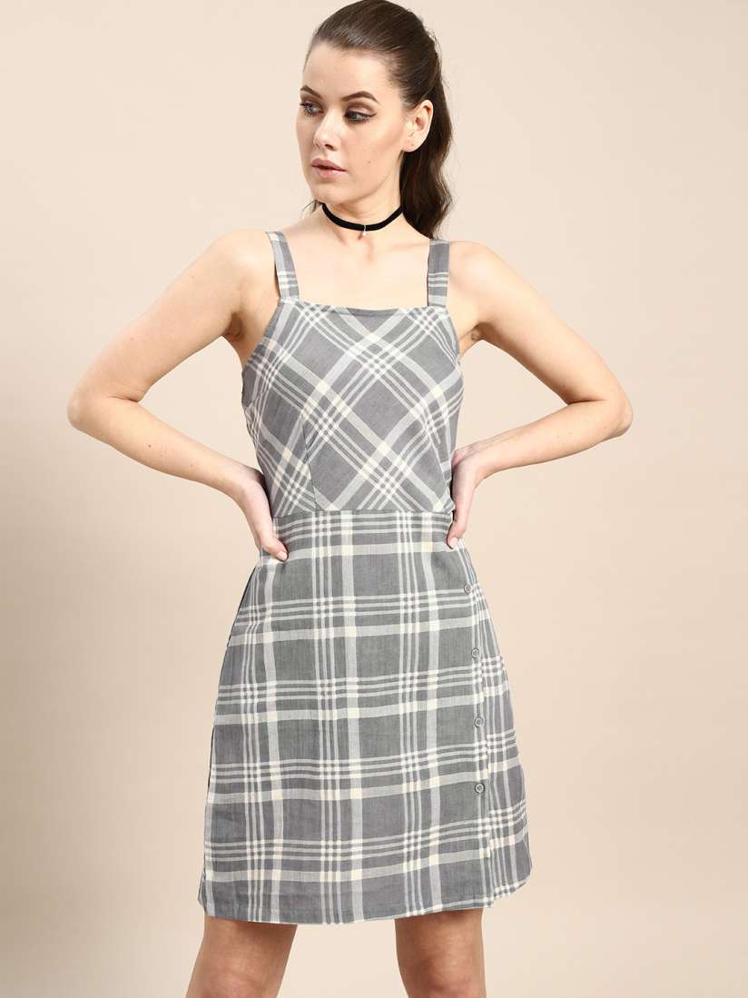 Grey pinafore dress ladies top