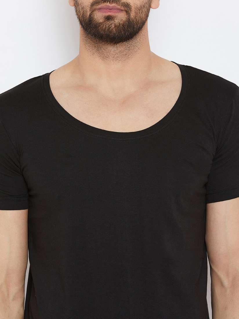 Deep round neck t shirt hotsell