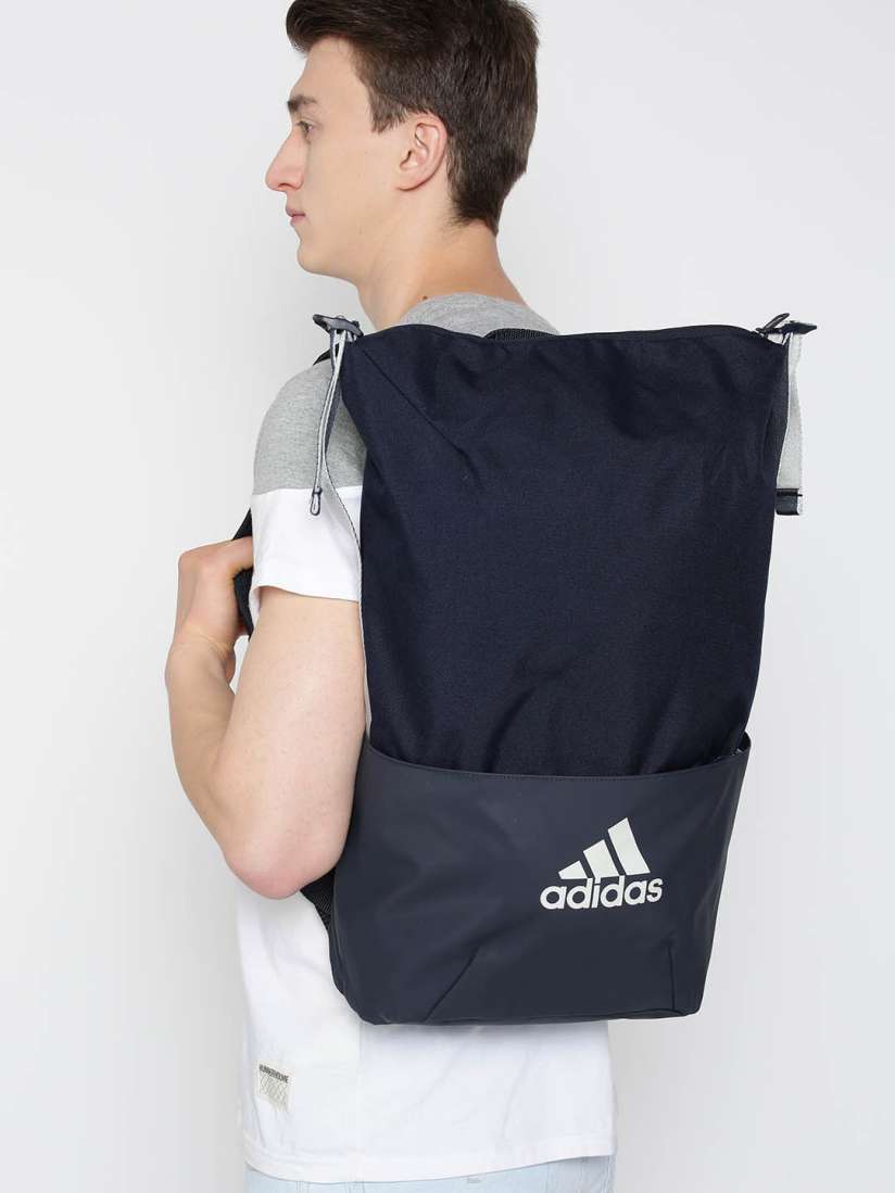 Buy ADIDAS Unisex Navy Blue Grey ZNE Core Colourblocked Brand Logo Backpack Backpacks for Unisex 9202975 Myntra
