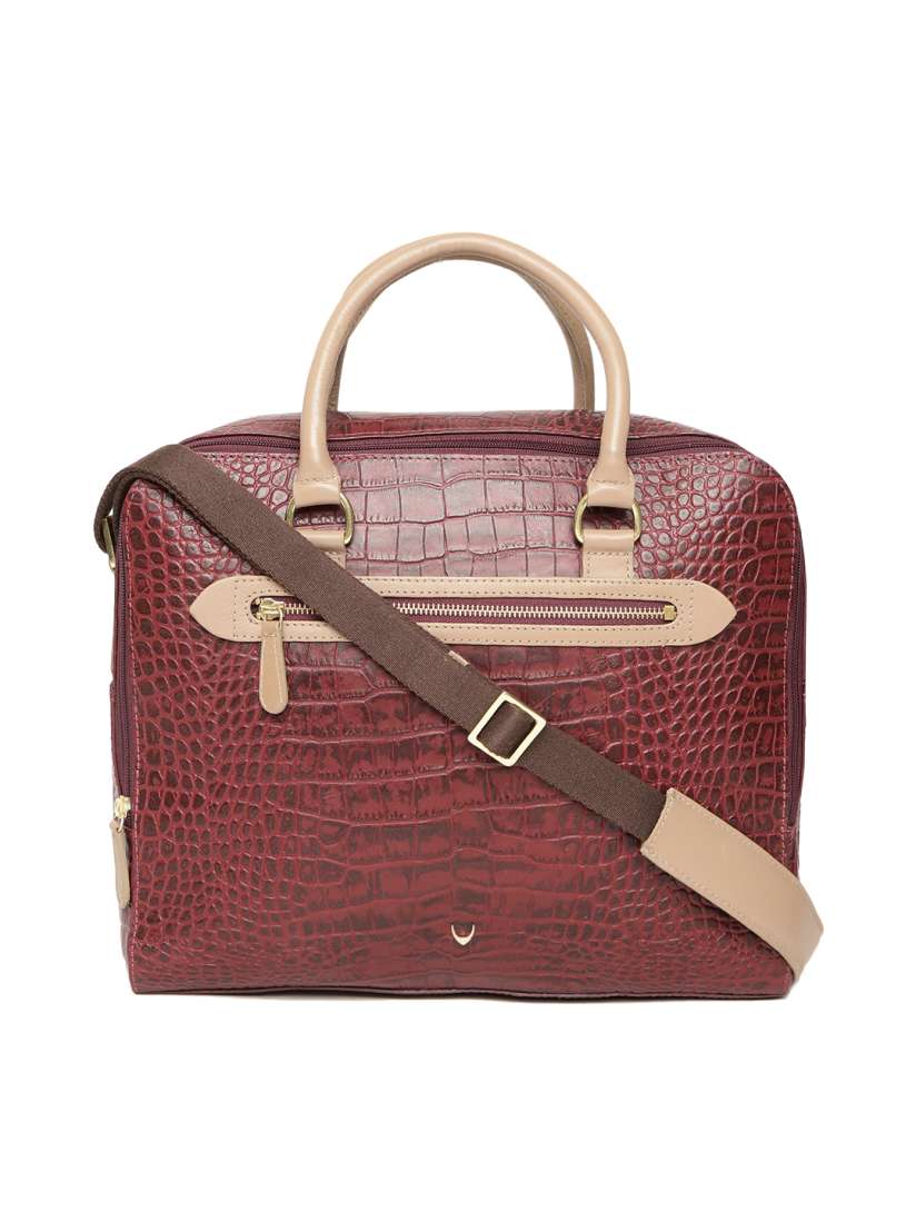 Buy Hidesign Women Maroon Croc Textured Leather Laptop Bag Laptop Bag for Women 9204267 Myntra