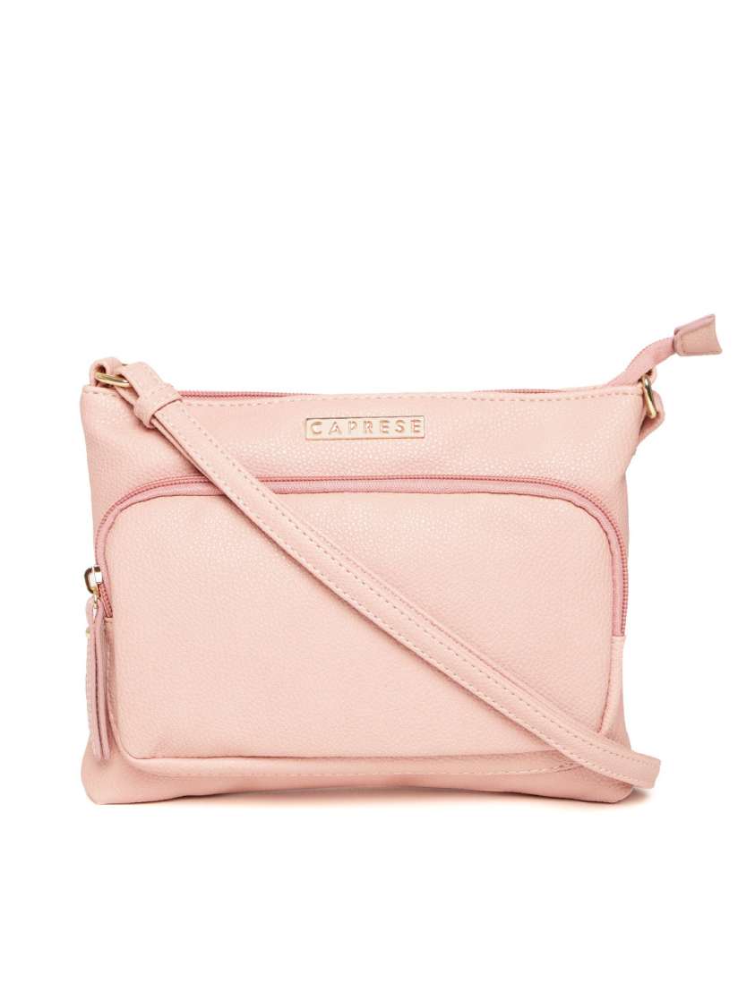 Caprese pink solid sling bag top