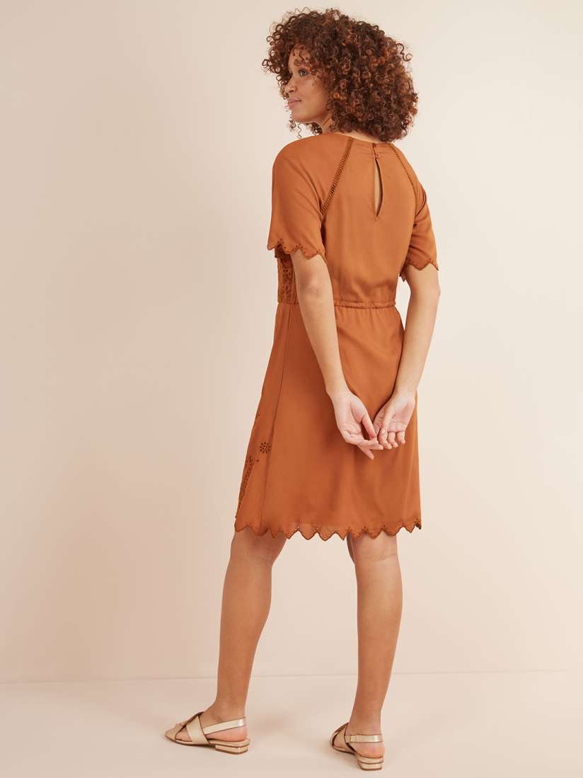 Tan fit and flare dress outlet