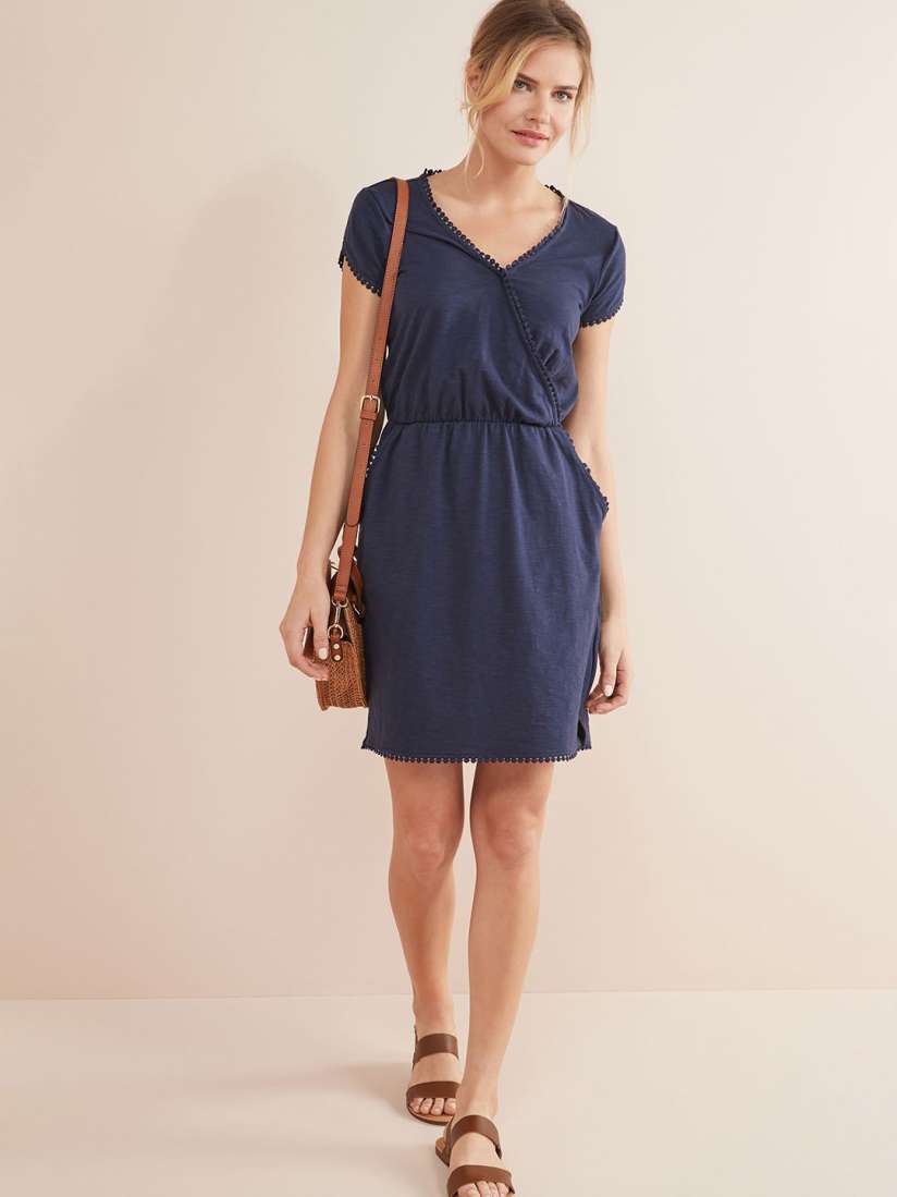 Buy next Women Navy Blue Solid Wrap Dress Dresses for Women 9246687 Myntra