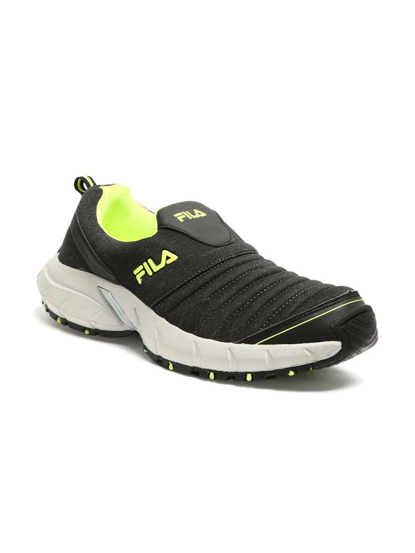 Fila black slip ons outlet
