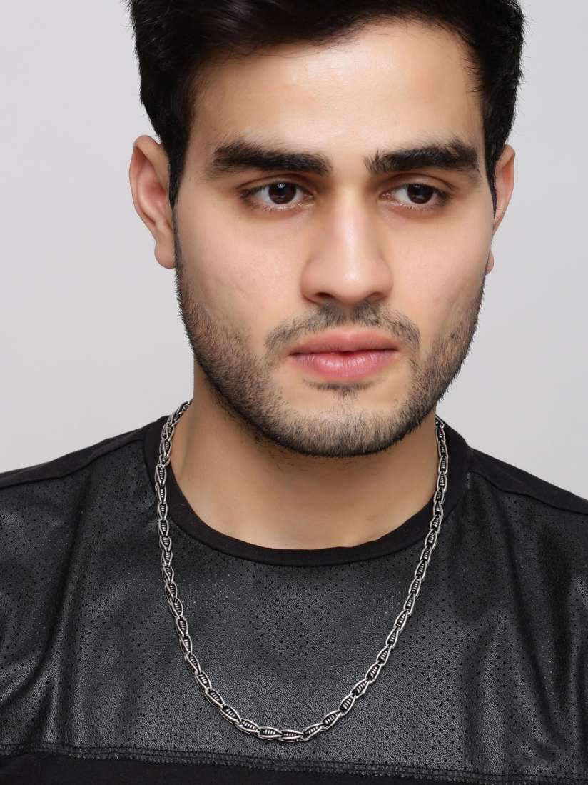 Buy Dare by Voylla Men Silver Plated Handcrafted Chain Necklace and Chains for Men 9247157 Myntra