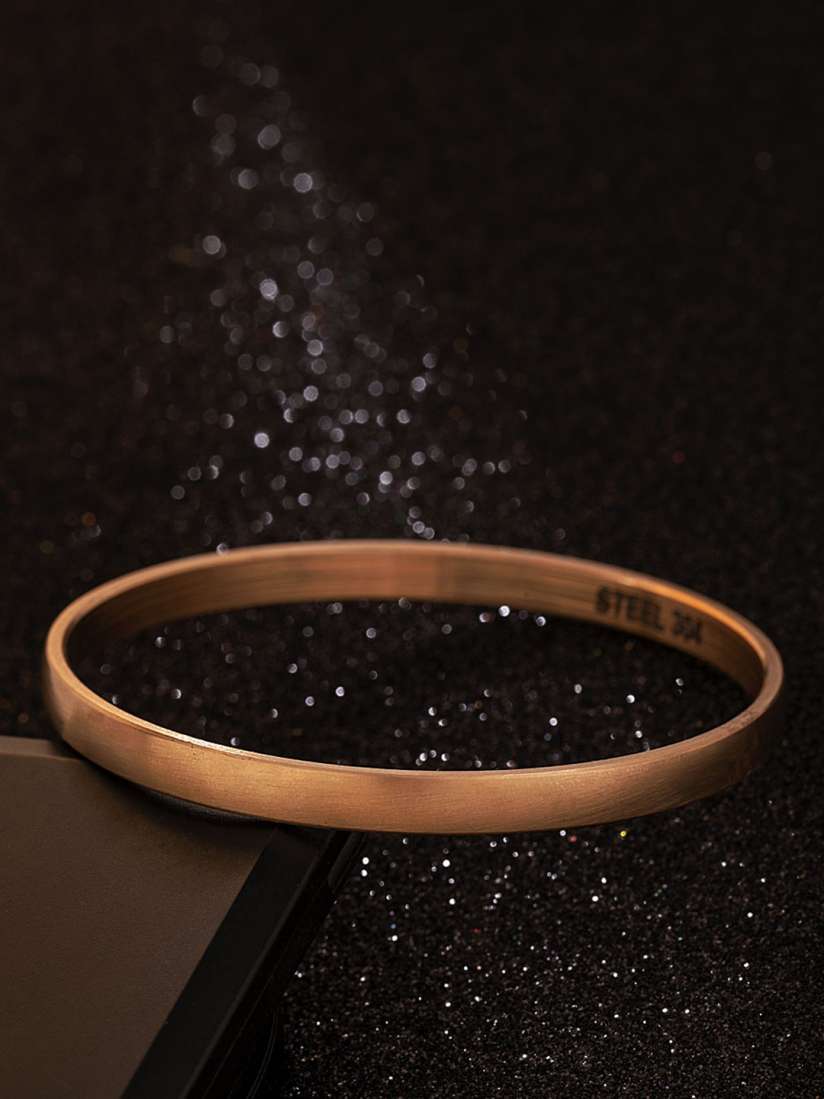 Buy Dare by Voylla Rhodium Plated Gold Toned Handcrafted Kada Bracelet Bracelet for Men 9247193 Myntra