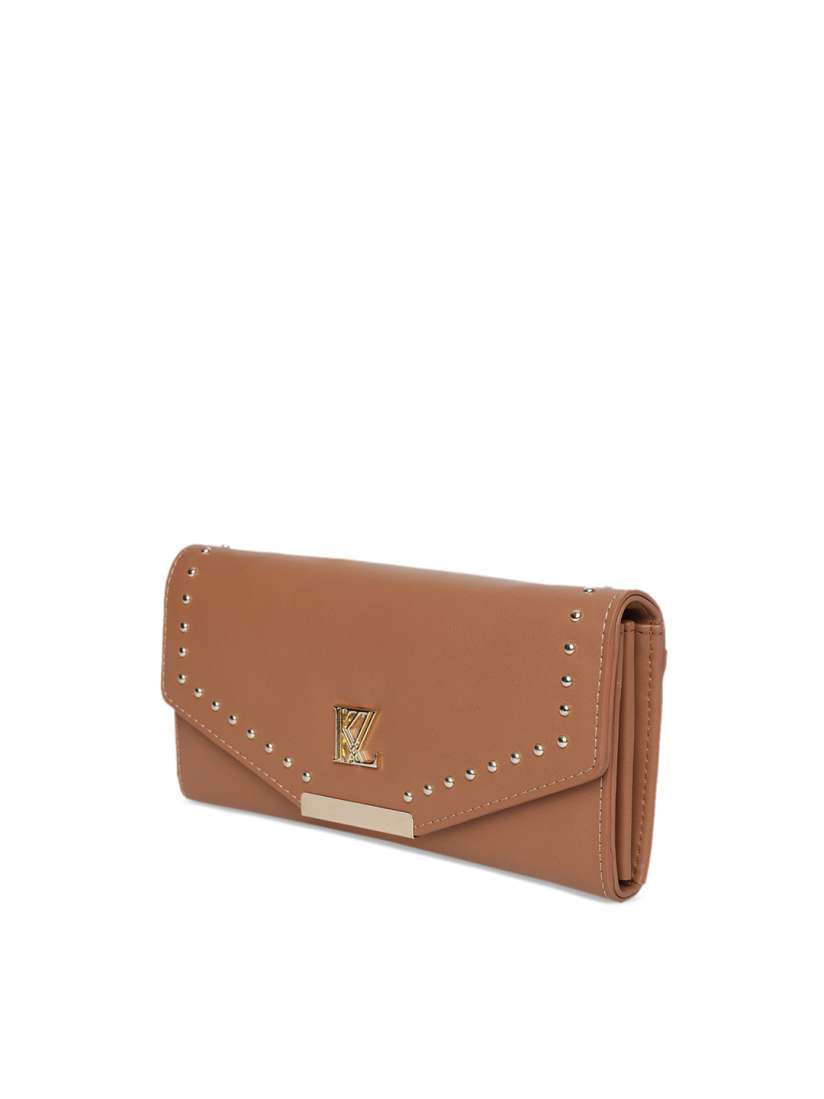 Buy Kazo Women Tan Brown Solid Leather Two Fold Wallet Wallets for Women 9247811 Myntra