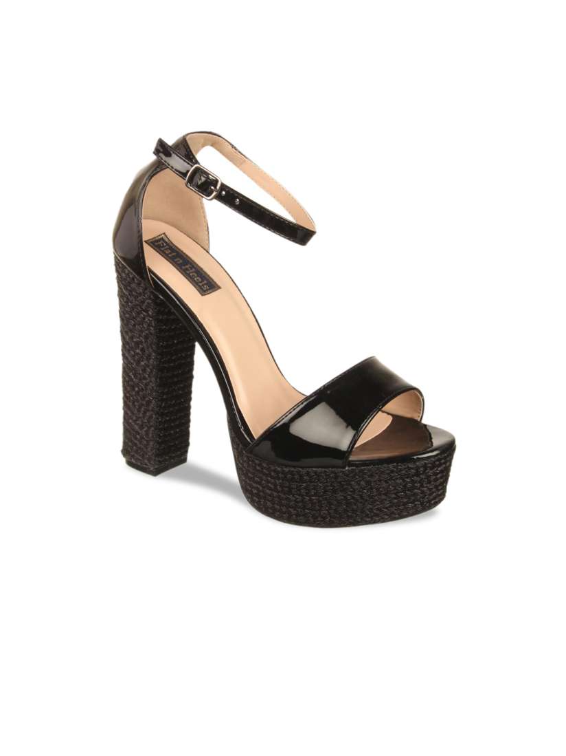 Buy Flat n Heels Women Black Solid Sandals Heels for Women 9248639 Myntra