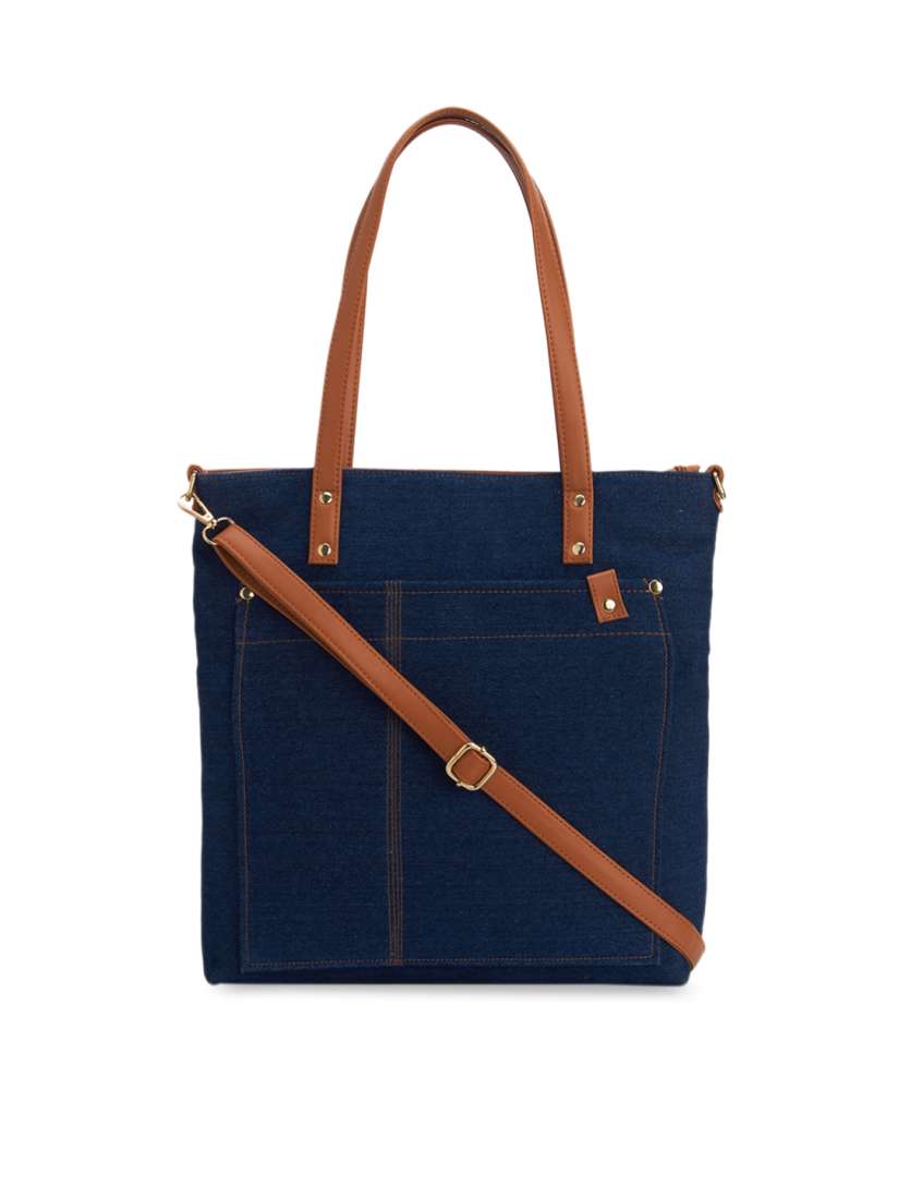 Buy Bagstopia Blue Solid Tote Bag Handbags for Women 9249405 Myntra