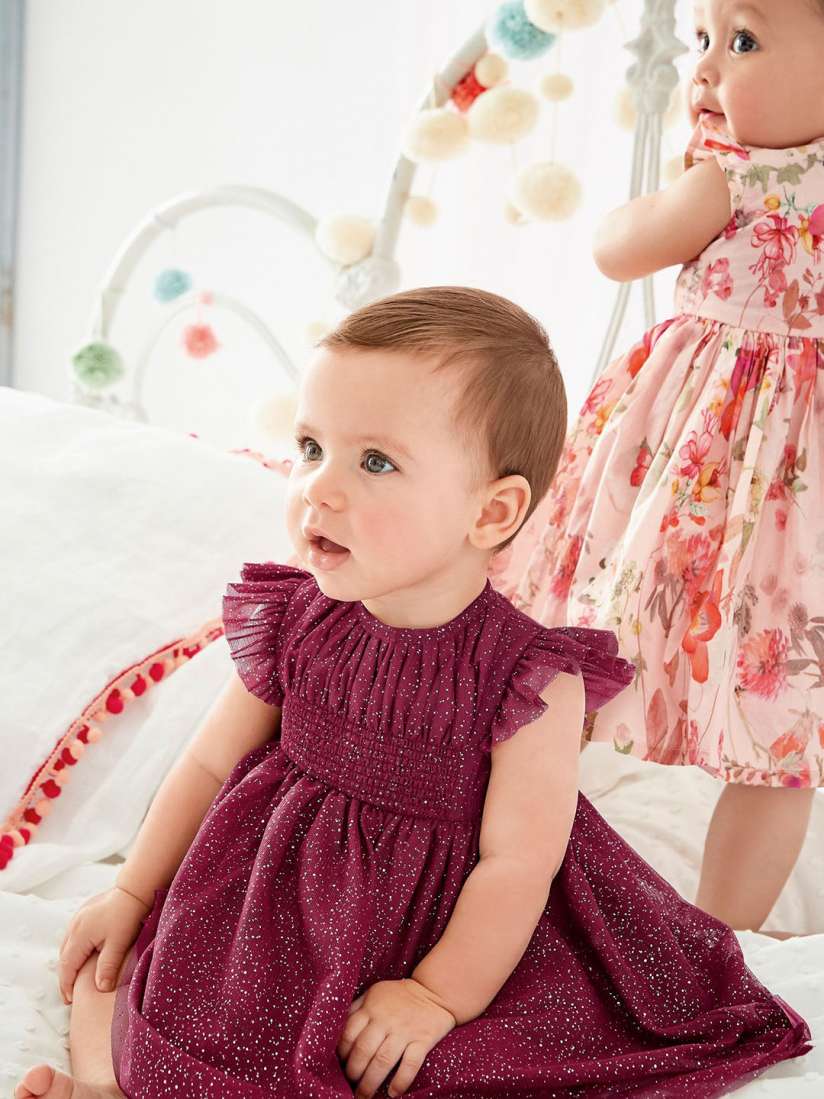 Buy next Girls Burgundy Self Design Fit and Flare Dress Dresses for Girls 9255607 Myntra