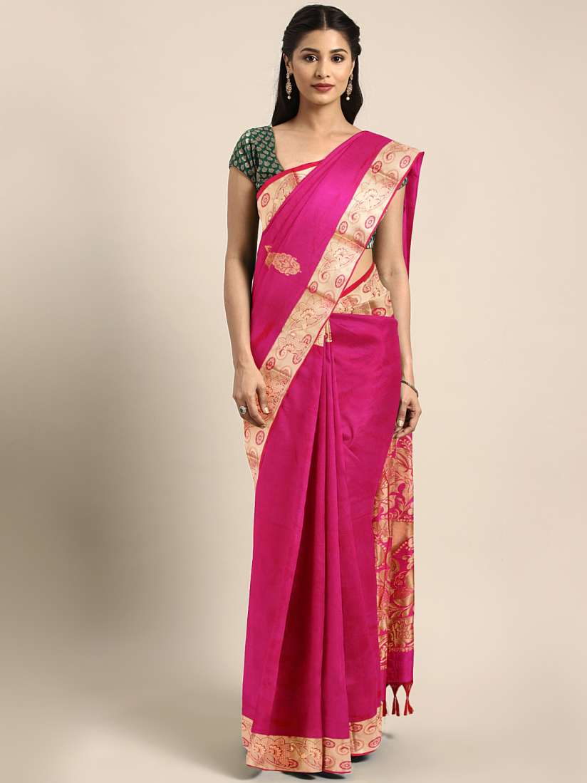 Buy The Chennai Silks Classicate Pink Woven Design Pure Silk Saree Sarees for Women 9258259 Myntra