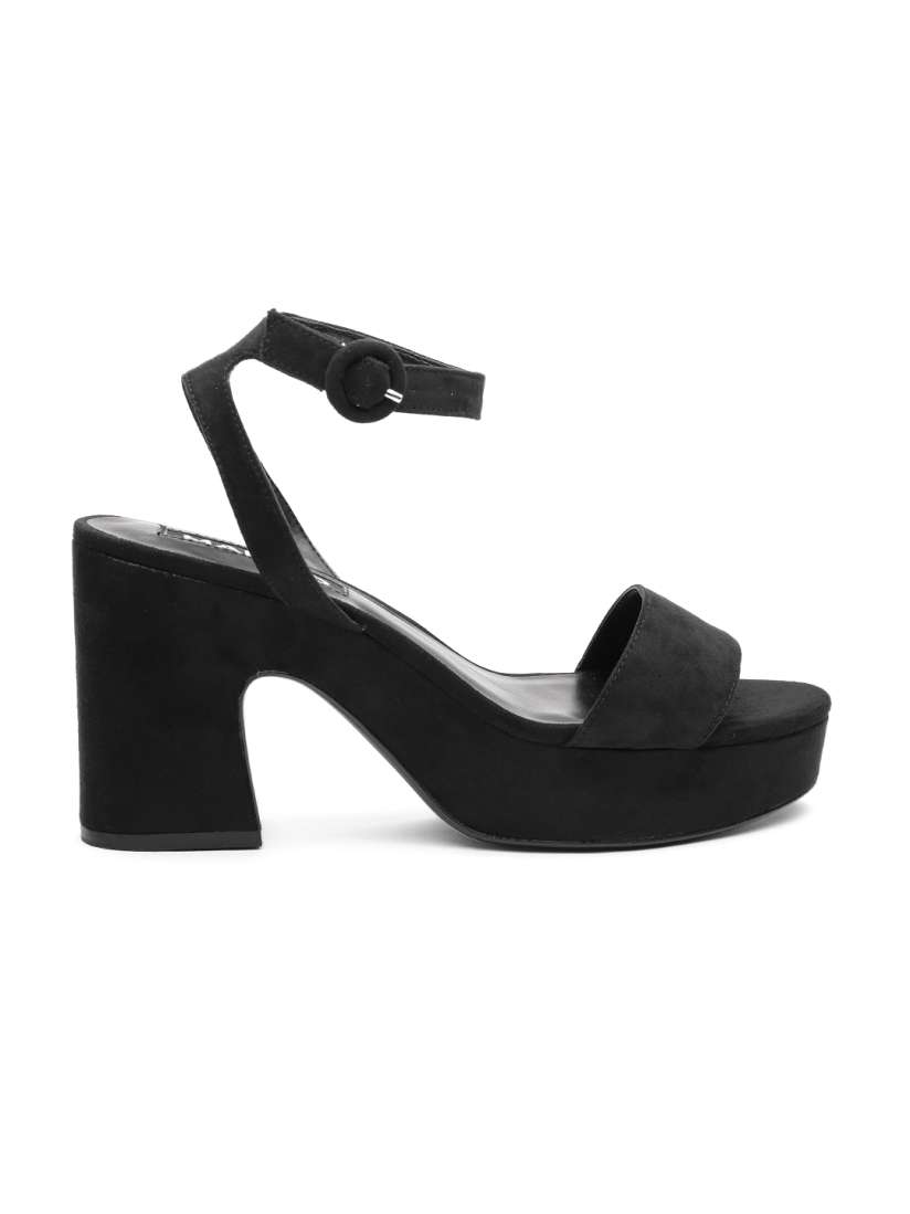Buy MANGO Women Black Solid Mid Top Platform Heels Heels for Women 9258805 Myntra