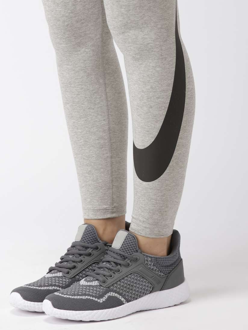 Buy Nike Women Grey Melange Solid Legasee Swoosh Tights Tights for Women 9261937 Myntra