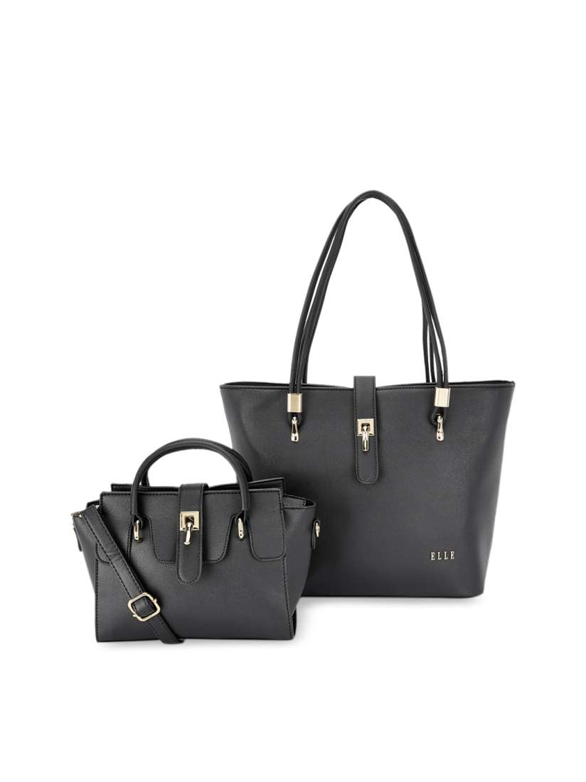 Buy ELLE Black Solid Shoulder Bag Handbags for Women 9265647 Myntra