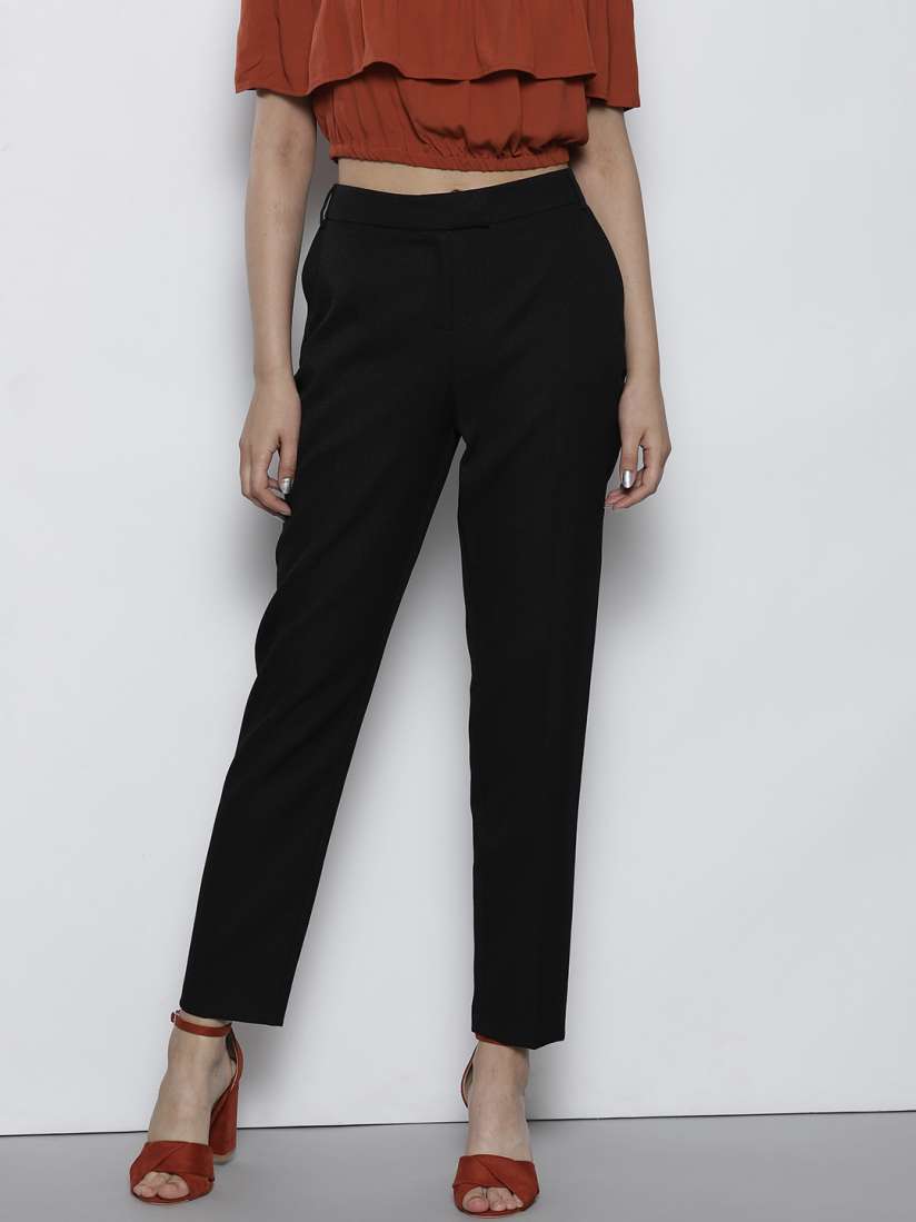 Buy DOROTHY PERKINS Women Black Slim Fit Solid Trousers Trousers for Women 9266585 Myntra