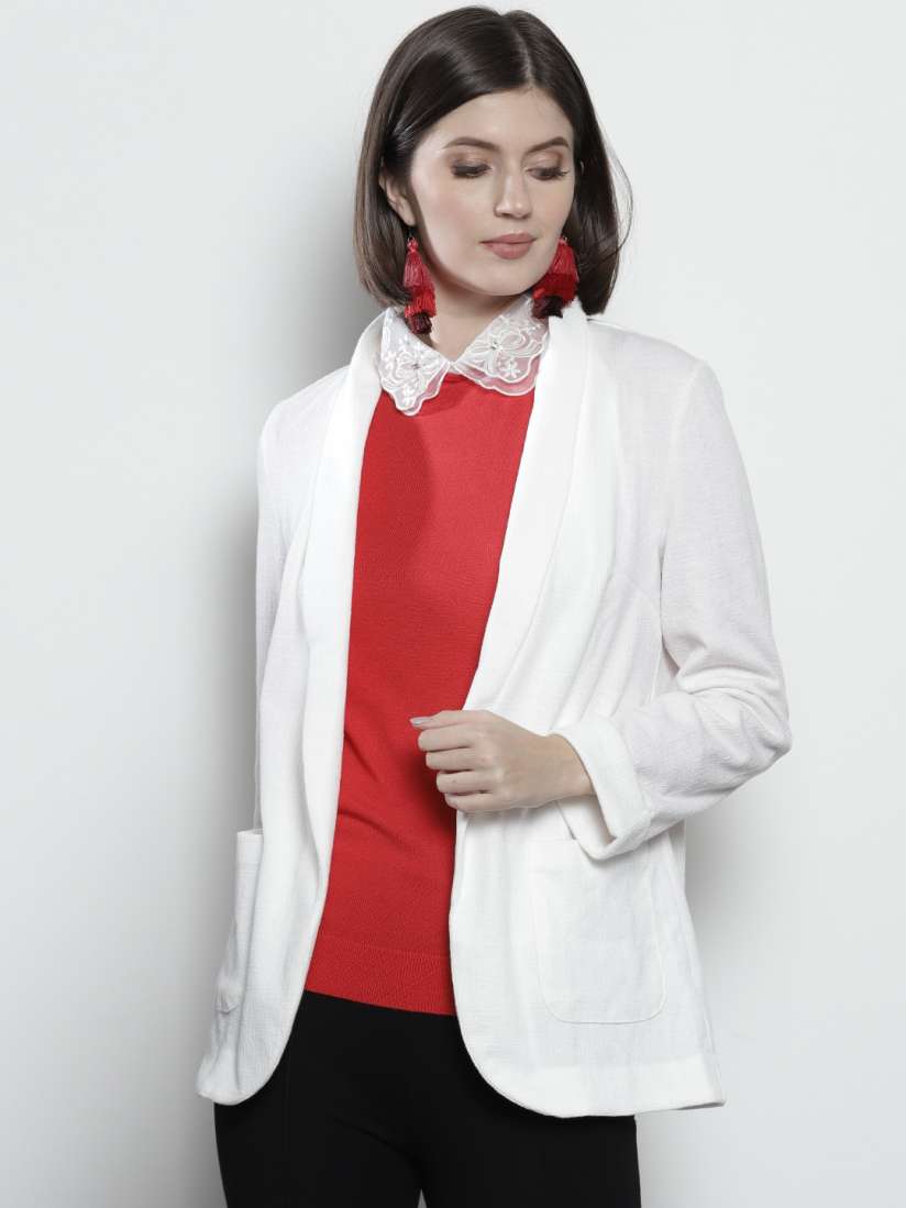 Buy DOROTHY PERKINS Women White Solid Open Front Blazer Blazers for Women 9266627 Myntra