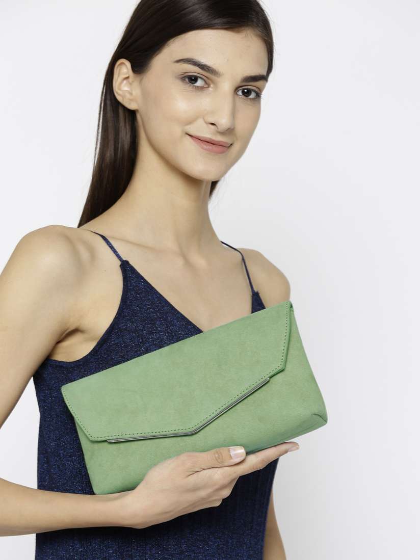 Buy DOROTHY PERKINS Green Solid Envelope Clutch Clutches for Women 9266887 Myntra