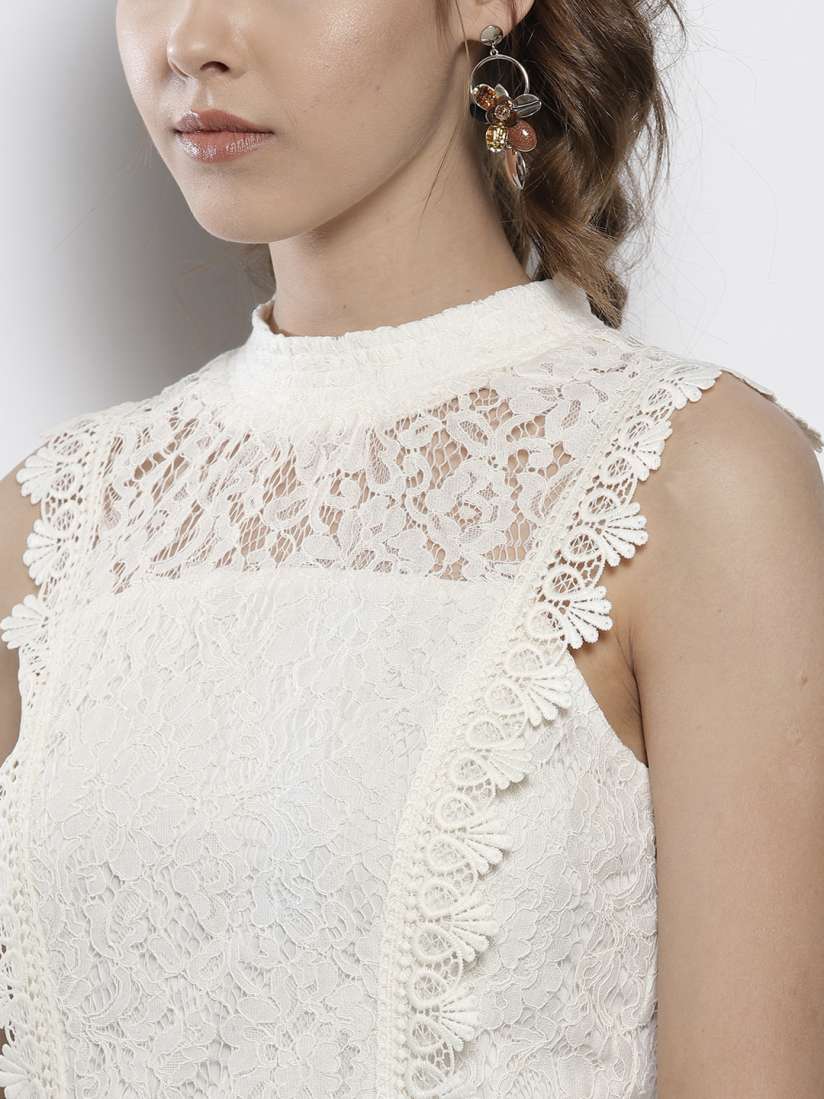 Buy DOROTHY PERKINS Women Off White Lace A Line Dress Dresses for Women 9266973 Myntra