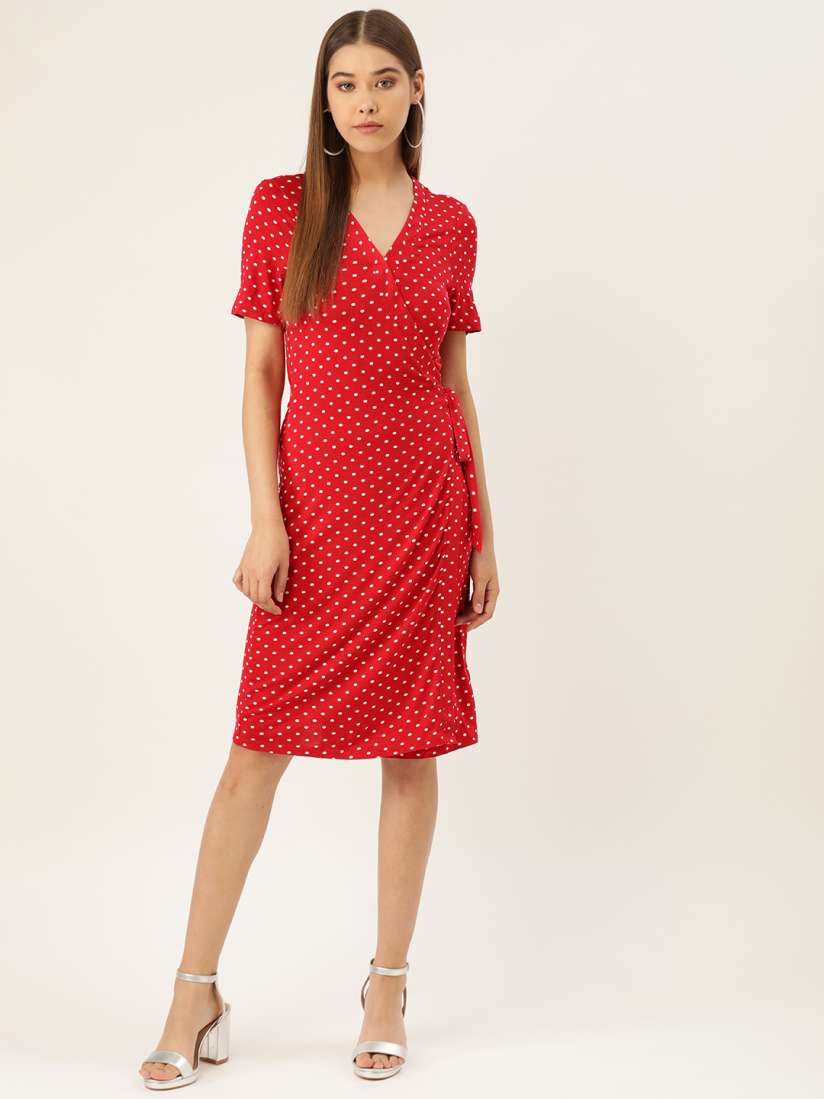 Dorothy perkins red polka dot dress clearance