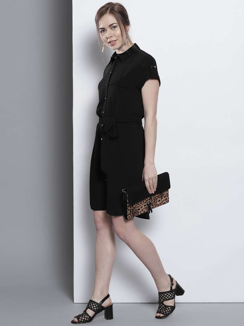 Buy DOROTHY PERKINS Women Black Solid Shirt Dress Dresses for Women 9267137 Myntra