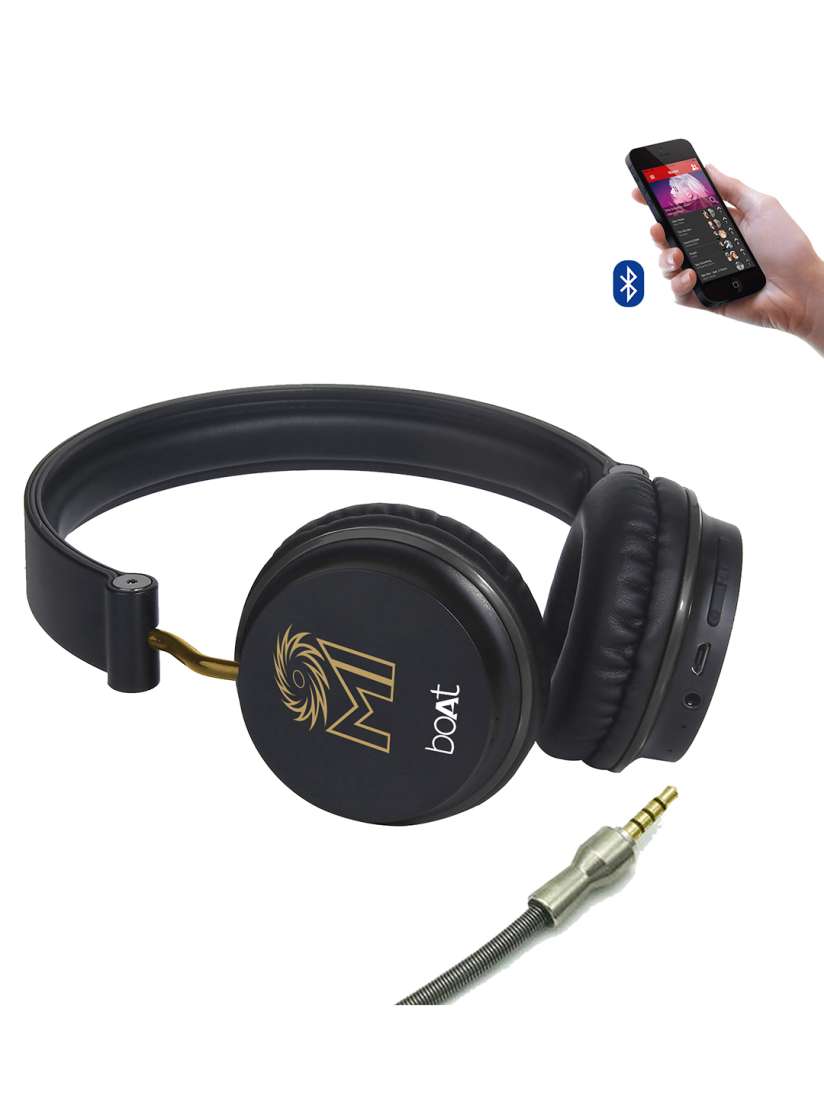 Buy BoAt Black Mumbai Indians Edition Rockerz 400 Bluetooth Wireless Headphones 8904130847264 Headphones for Unisex 9278713 Myntra