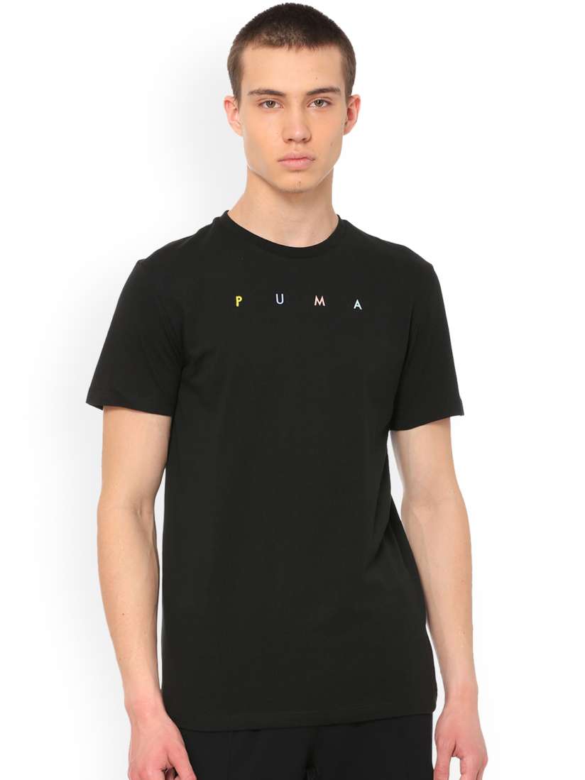 Buy Puma Men Black Printed Round Neck T shirt Tshirts for Men 9293277 Myntra