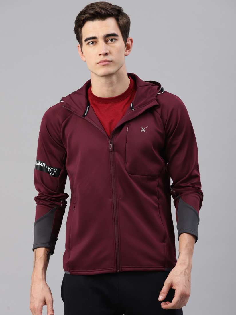 Buy HRX by Hrithik Roshan Men Burgundy Solid Hooded Rapid Dry Running Front Open Sweatshirt Sweatshirts for Men 9299013 Myntra
