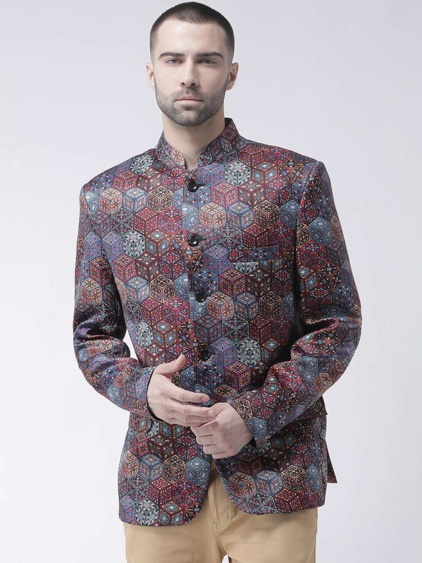 Buy Hangup Men Multicoloured Printed Single Breasted Blazer Blazers for Men 9300901 Myntra