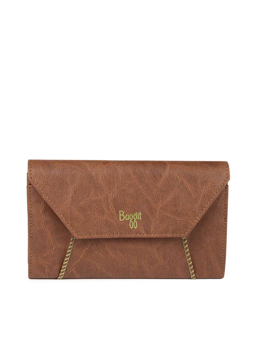 Buy Baggit Women Brown Textured Two Fold Wallet Wallets for