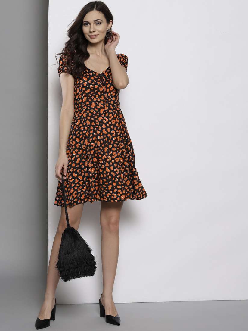 Dorothy perkins black and orange dress hotsell