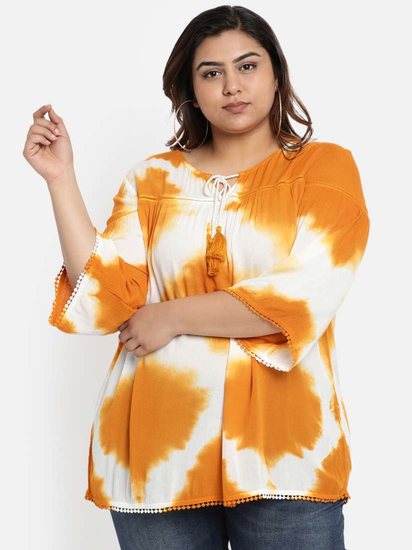 Mustard yellow plus size tops clearance