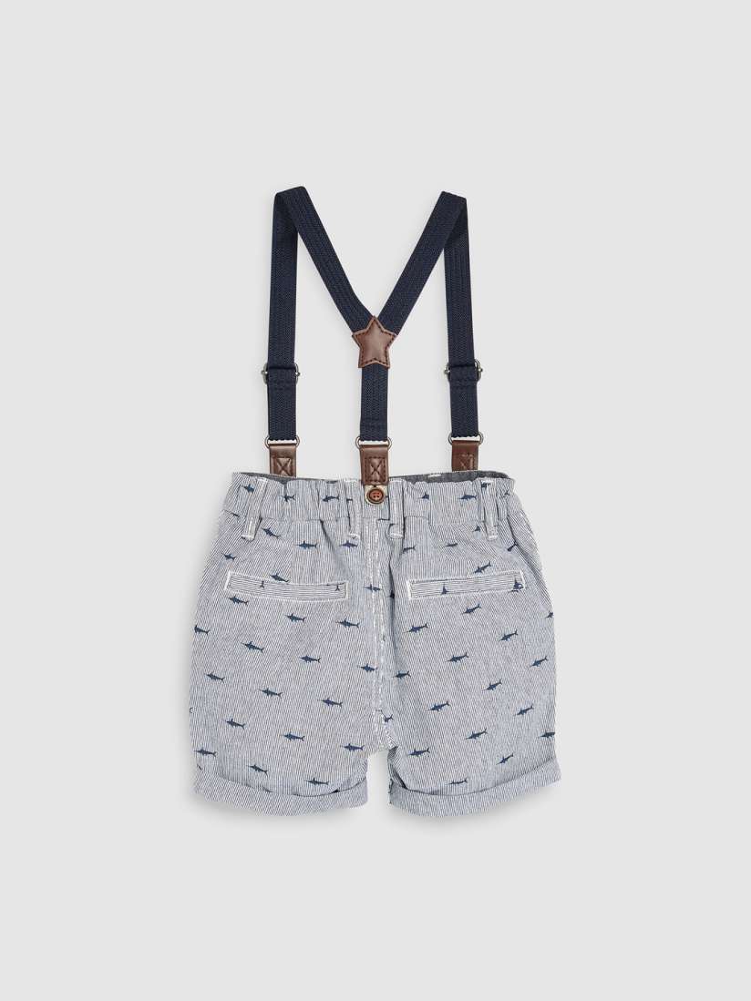 Boys grey shorts and braces discount