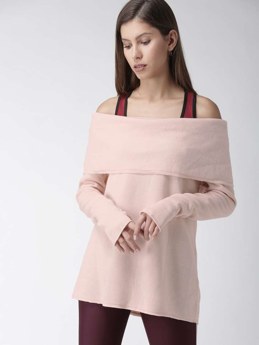Buy FOREVER 21 Women Pink Solid Longline Bardot Top Tops for Women 9345811 Myntra