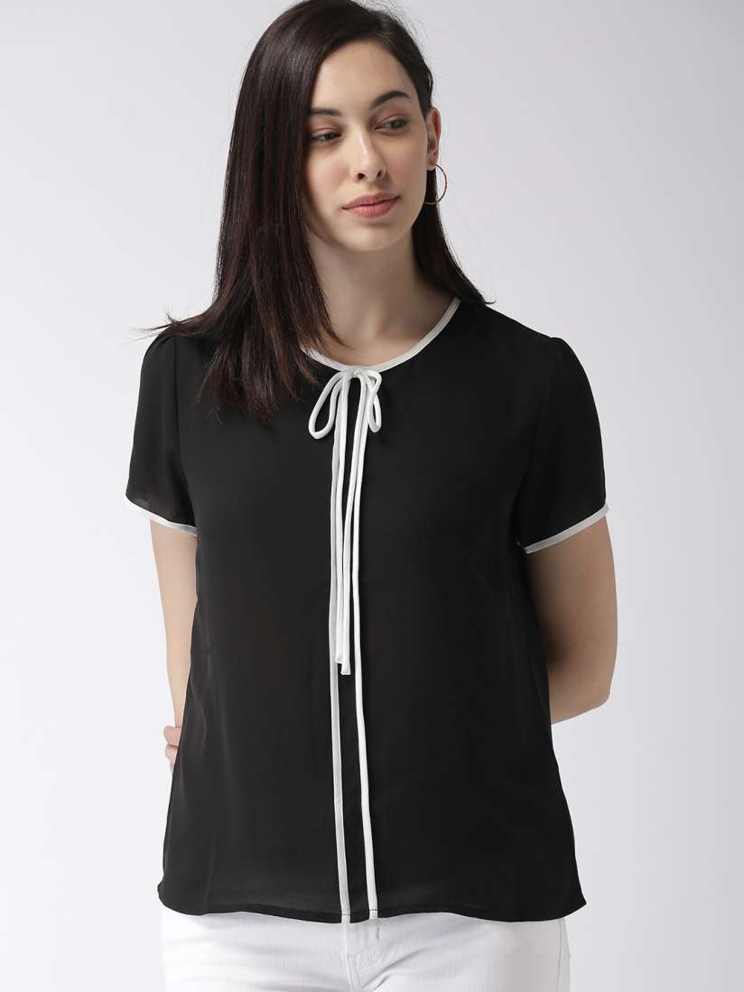 Buy FOREVER 21 Women Black Solid Top Tops for Women 9345865 Myntra