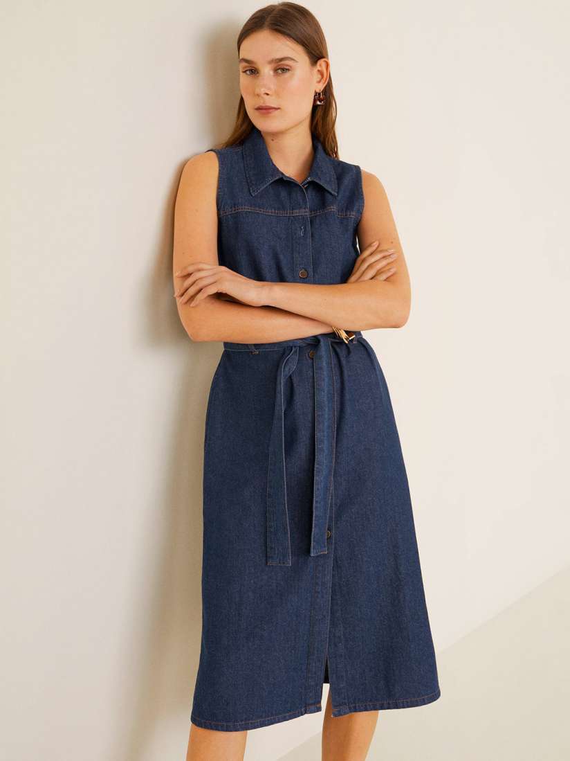 Mango navy blue dress top