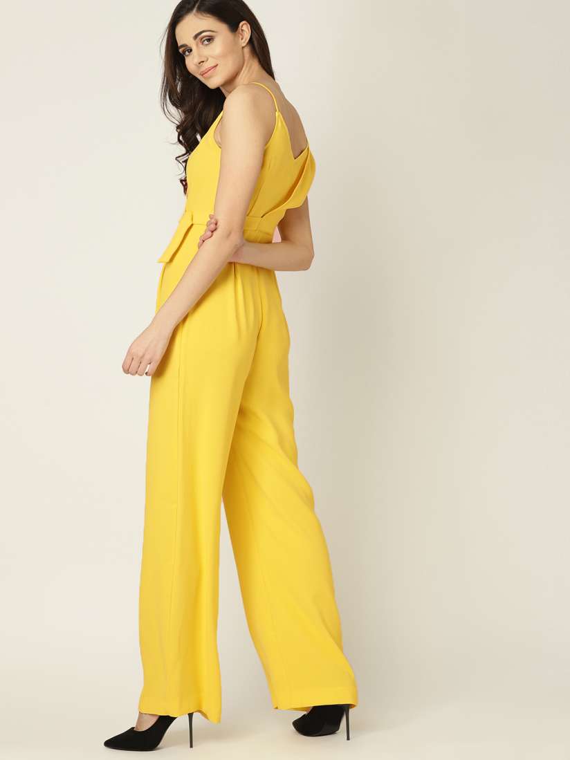 Buy MANGO Women Yellow Solid Wrap Jumpsuit Jumpsuit for Women 9347571 Myntra