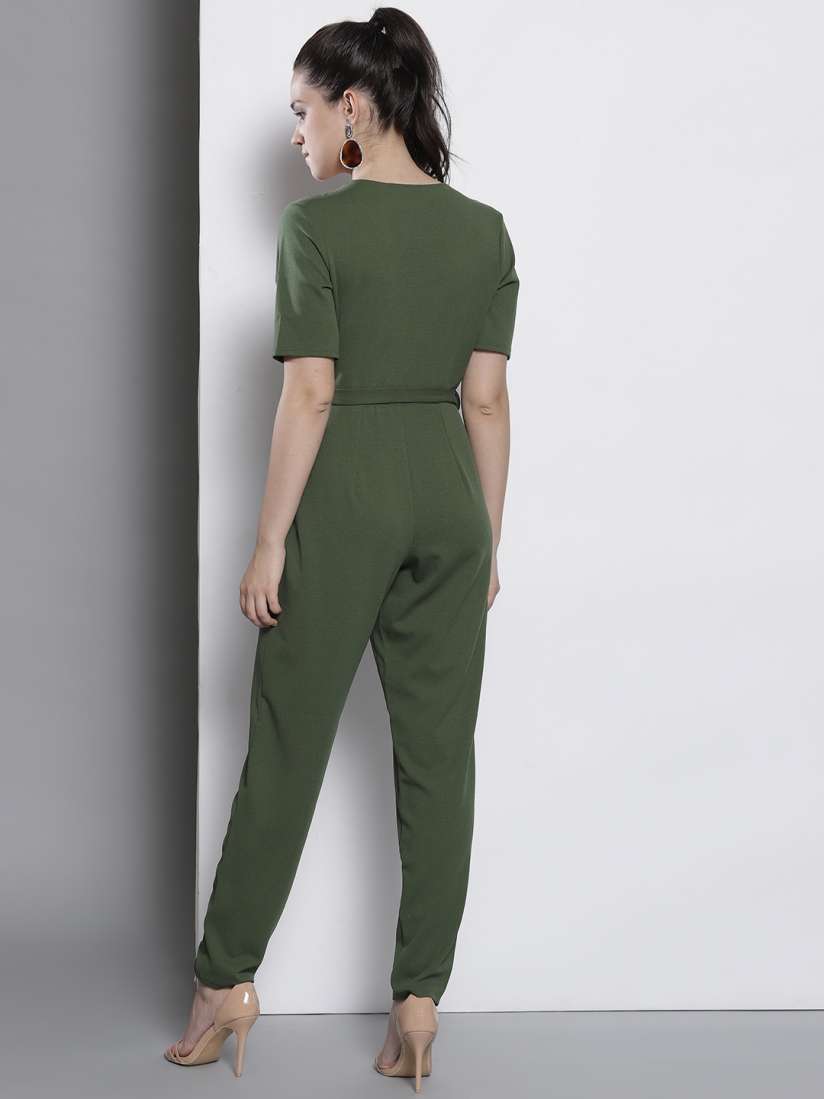 Buy DOROTHY PERKINS Olive Green Solid Basic Jumpsuit Jumpsuit for Women 9349095 Myntra