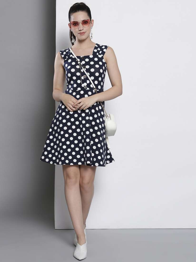 Buy DOROTHY PERKINS Women Navy Blue Printed A Line Dress Dresses for Women 9349133 Myntra