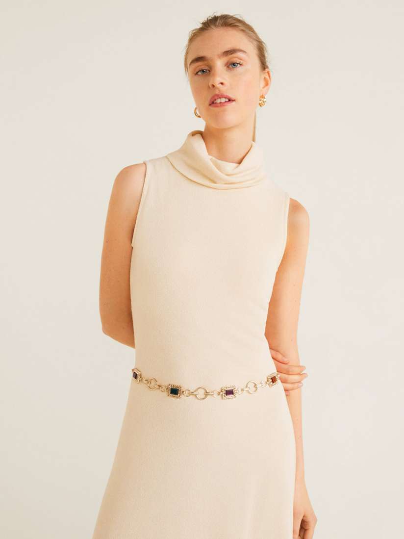 Buy MANGO Women Gold Toned Red Stone Studded Link Chain Belt Belts for Women 9350487 Myntra