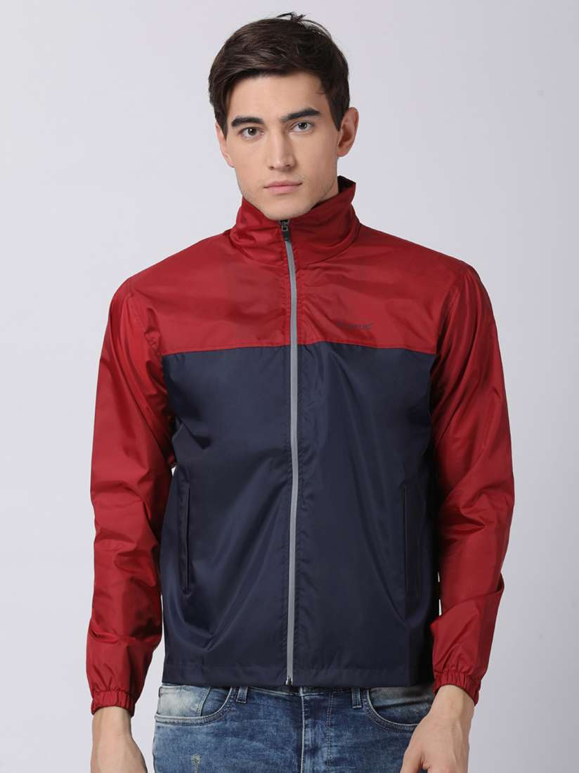 Buy Plutus Men Navy Blue Red Colourblocked Hooded Windcheater Jacket Jackets for Men 9360501 Myntra