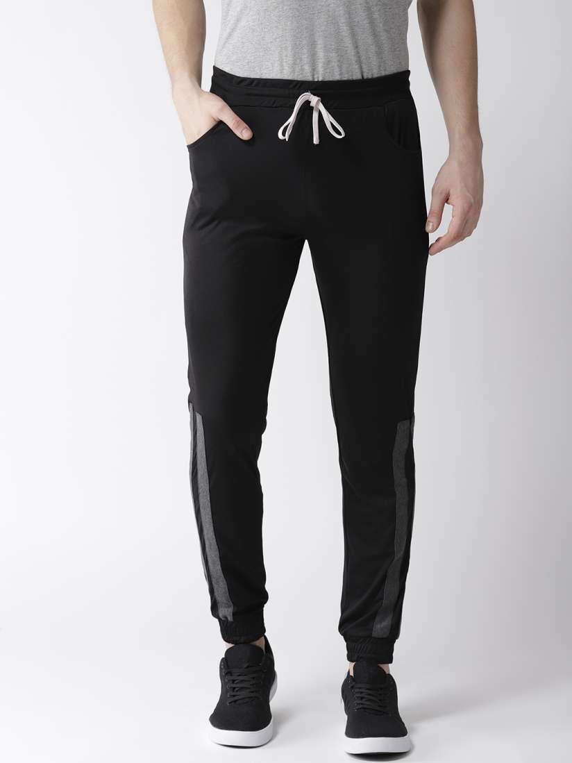 Buy Hubberholme Men Black Solid Slim Fit Joggers Track Pants for Men 9360953 Myntra