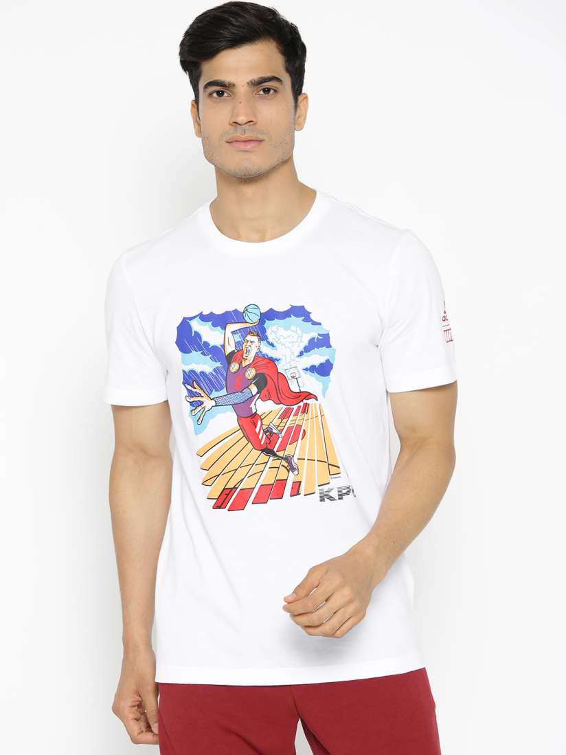 Buy ADIDAS Men White KP Thor Print Basketball T Shirt Tshirts for Men 9363611 Myntra