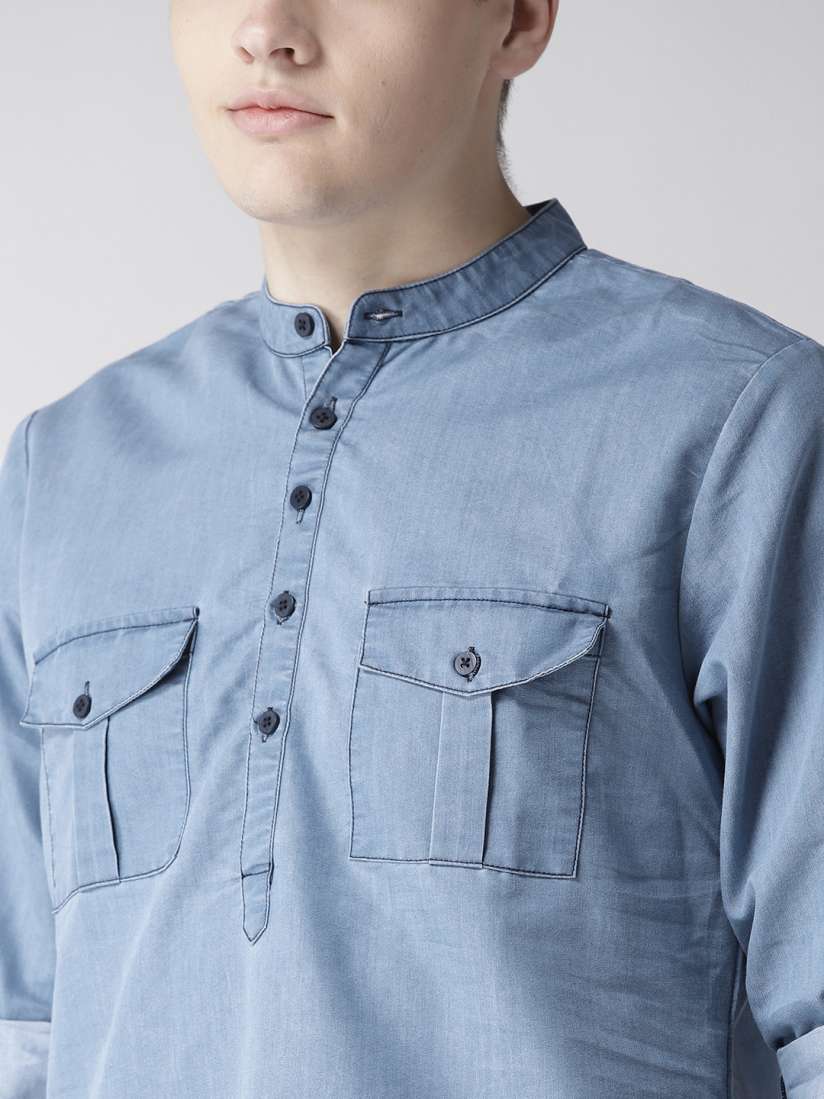 Denim pathani kurta shop