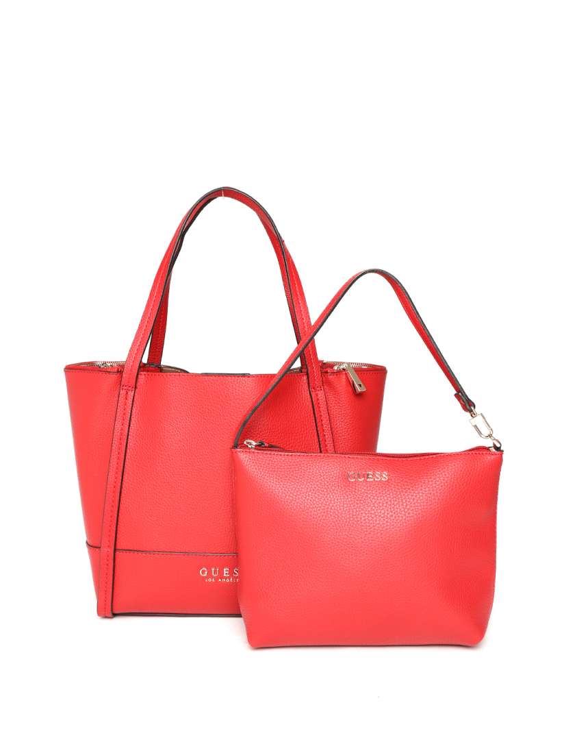 Buy GUESS Red Solid Shoulder Bag with Pouch Handbags for Women 9368745 Myntra
